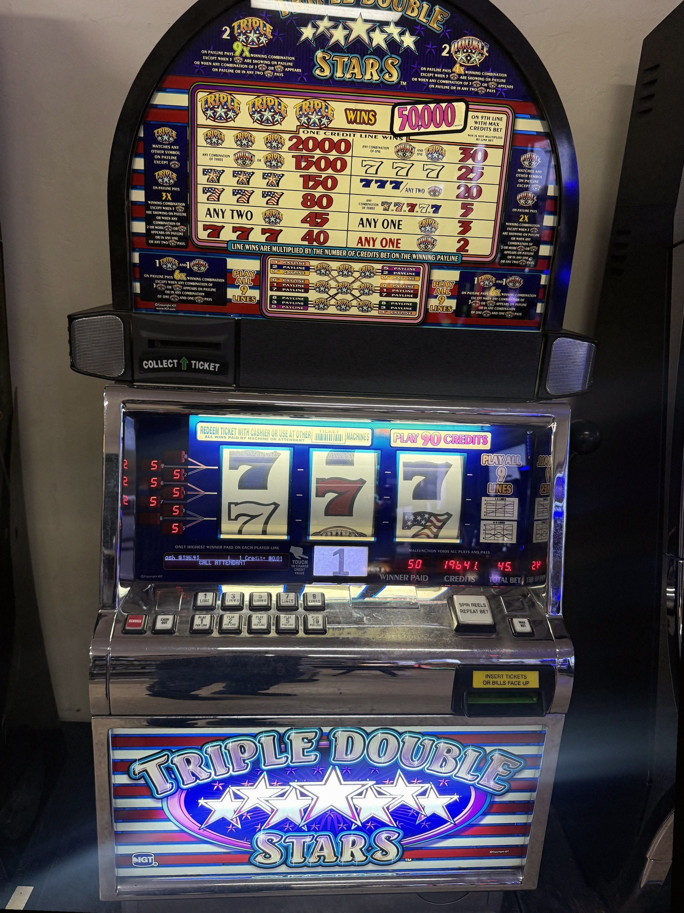 IGT S2000 Reel Spinner Triple Double Stars